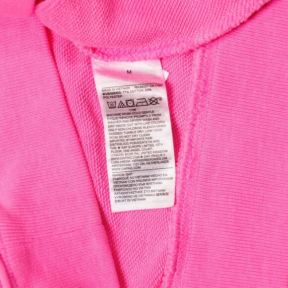 Gap Atomic Pink French Terry Oversized V Neck Sweatshirt Womens Size M NWOT - Picture 10 of 12